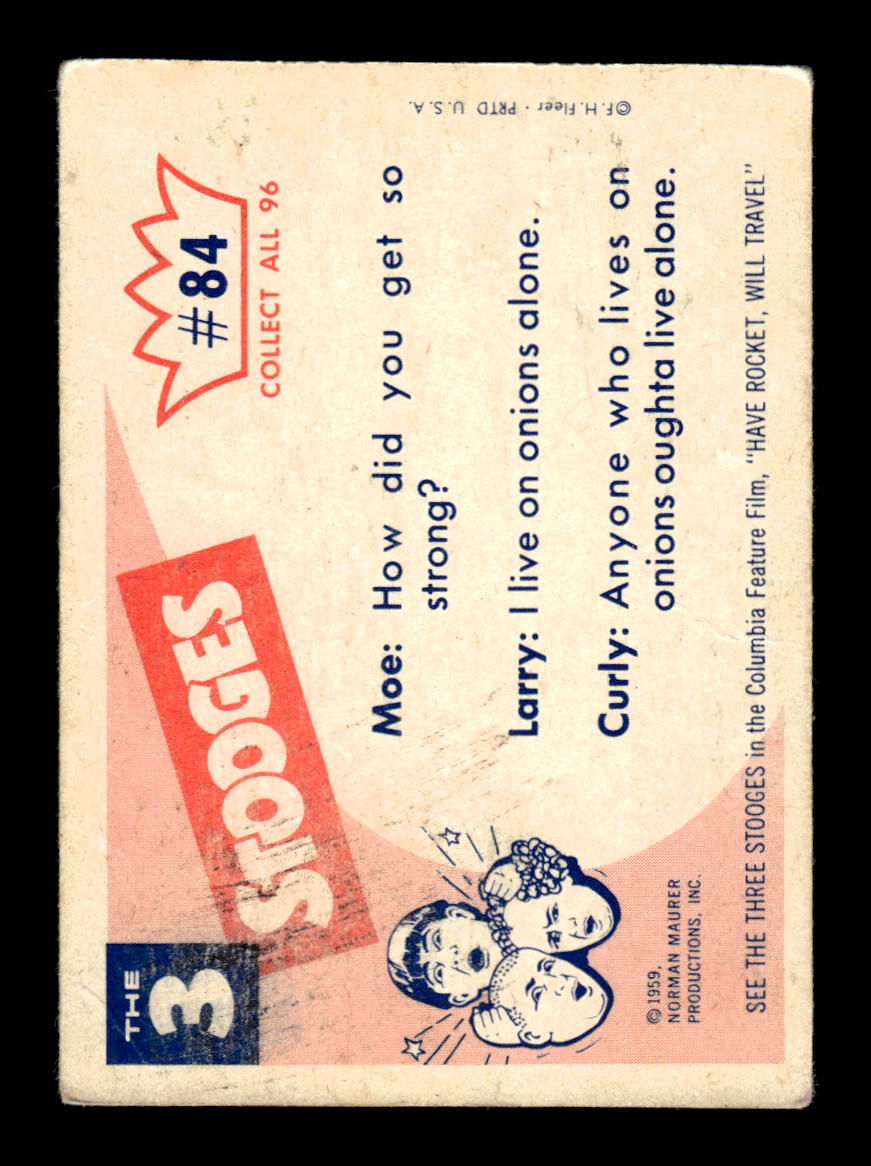 1959 Fleer The Three Stooges #84 Strong backs - weak minds. VG CS26016366