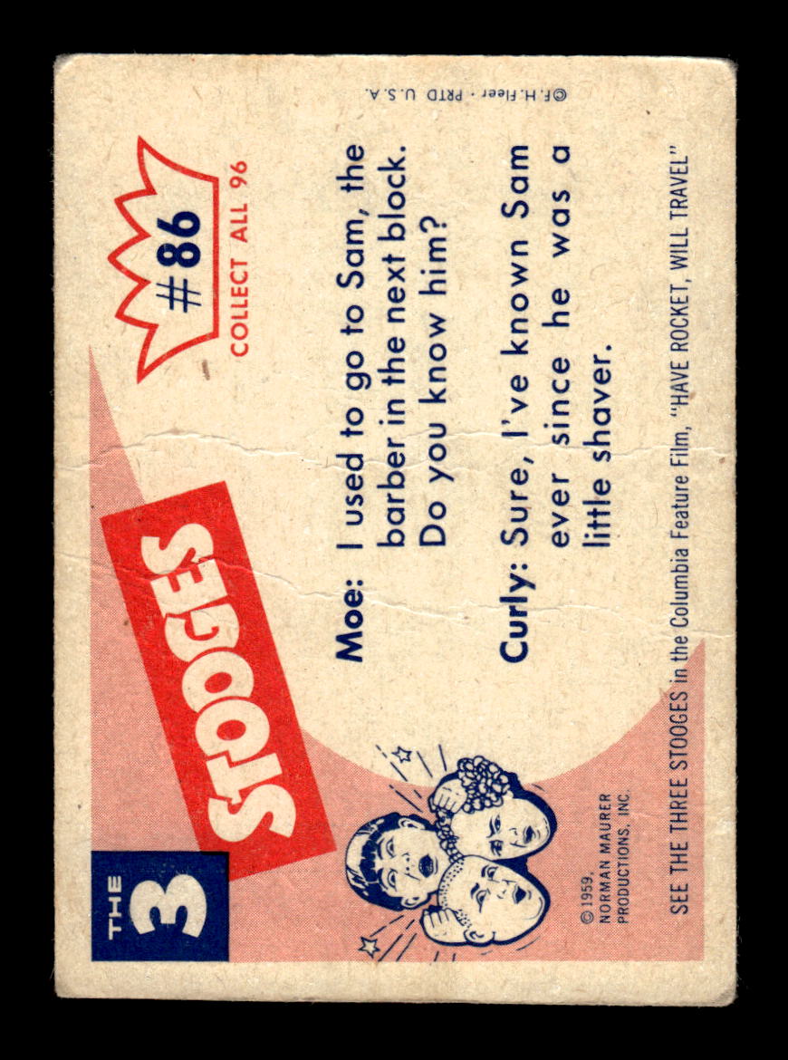 1959 Fleer The Three Stooges #86 Round and round she goes. VG CS26016367
