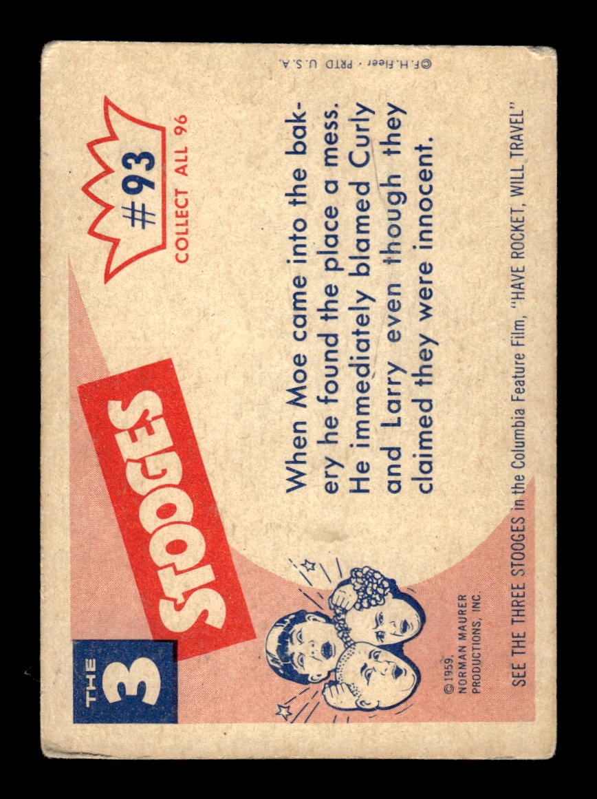 1959 Fleer The Three Stooges #93 We'll never do it again. VG CS26016368