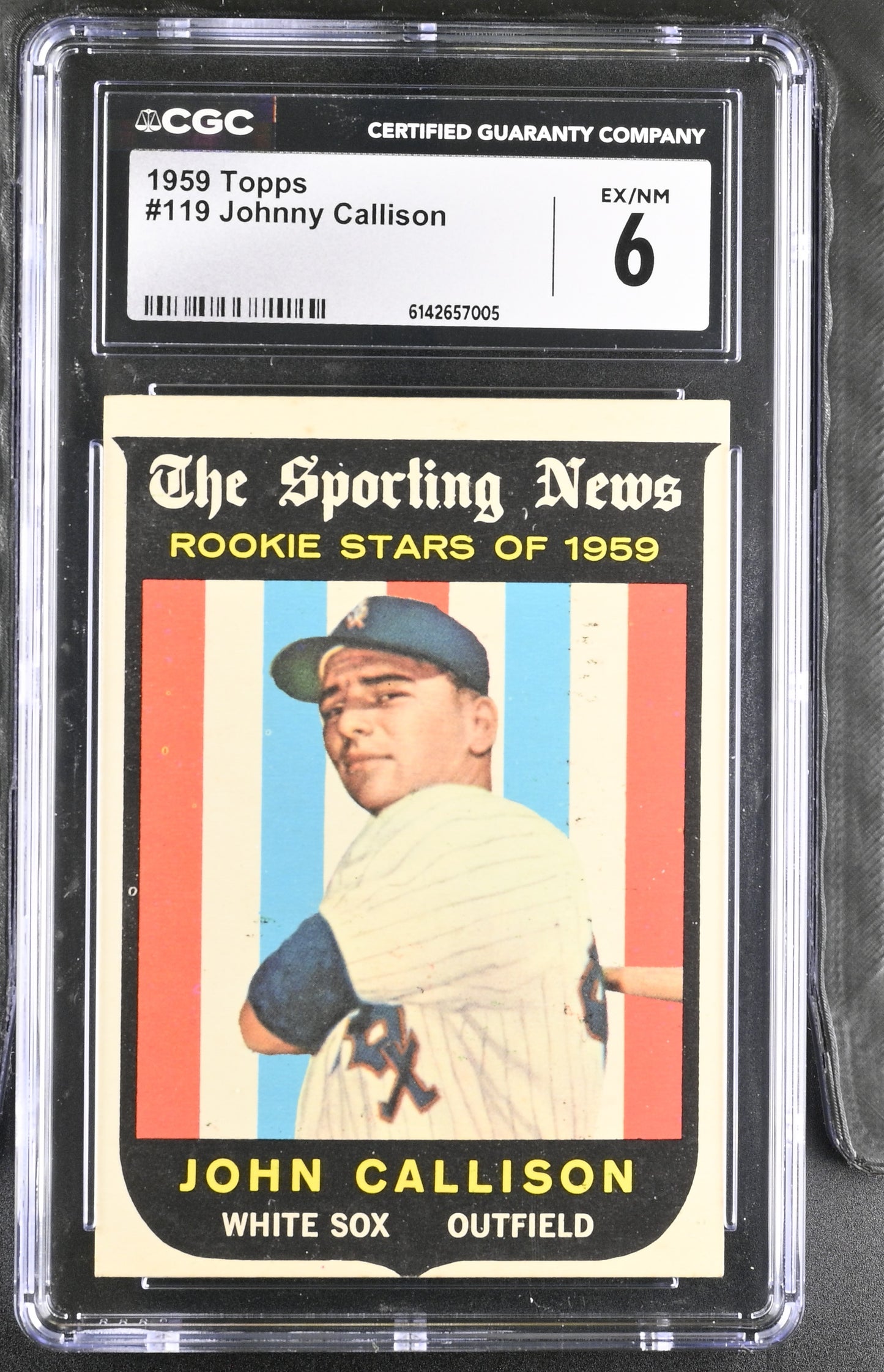 1959 Topps #119 Johnny Callison CGC 6 SN 6142657005