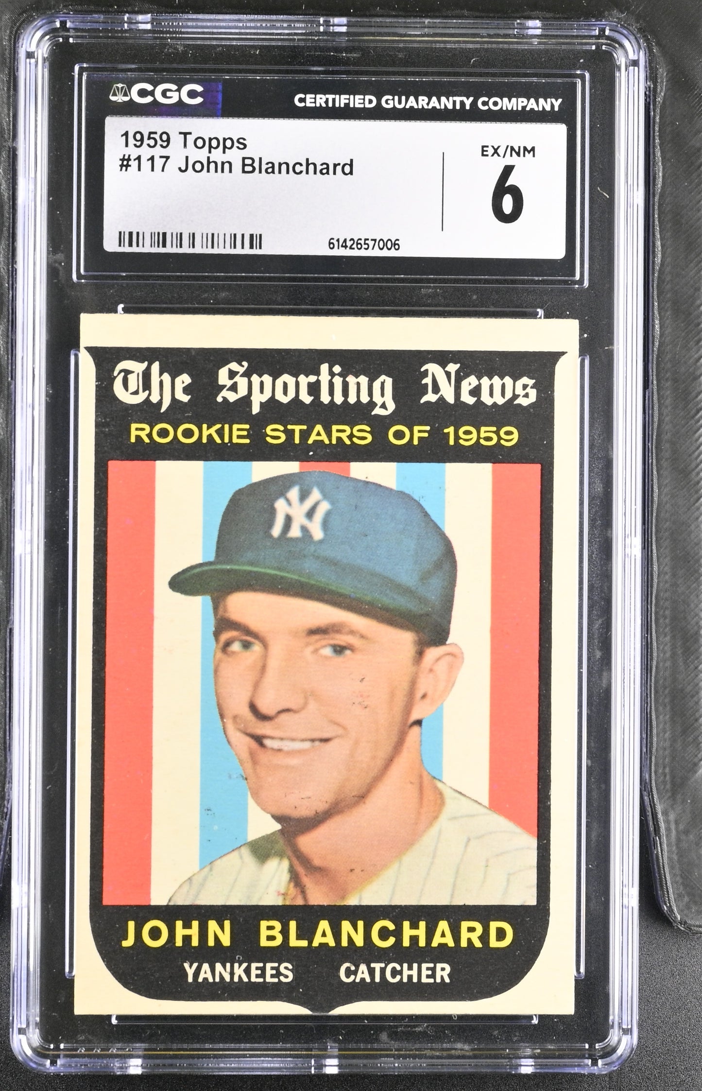 1959 Topps #117 John Blanchard CGC 6 SN 6142657006