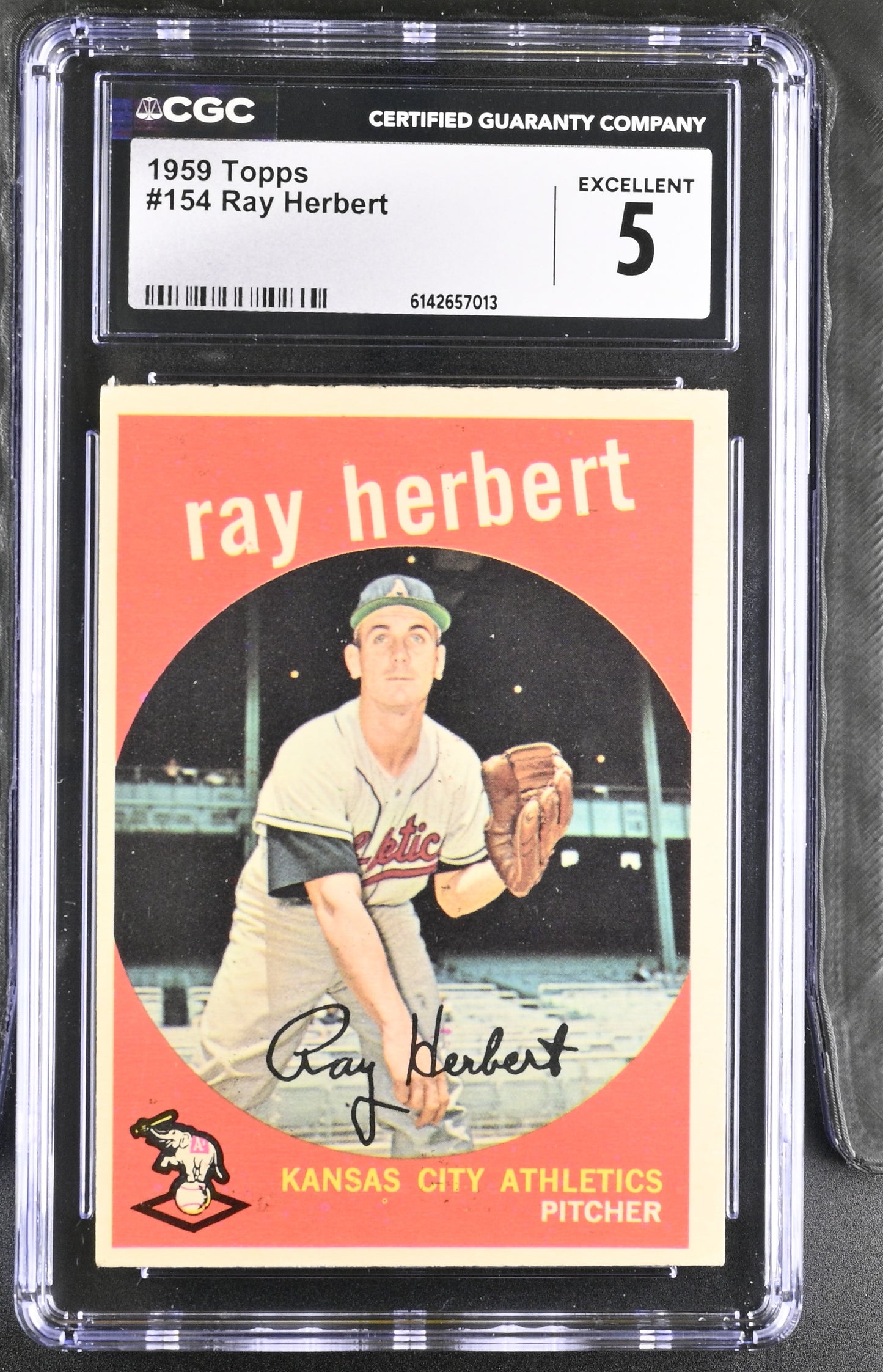 1959 Topps #154 Ray Herbert CGC 5 SN 6142657013