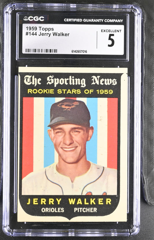 1959 Topps #144 Jerry Walker CGC 5 SN 6142657016