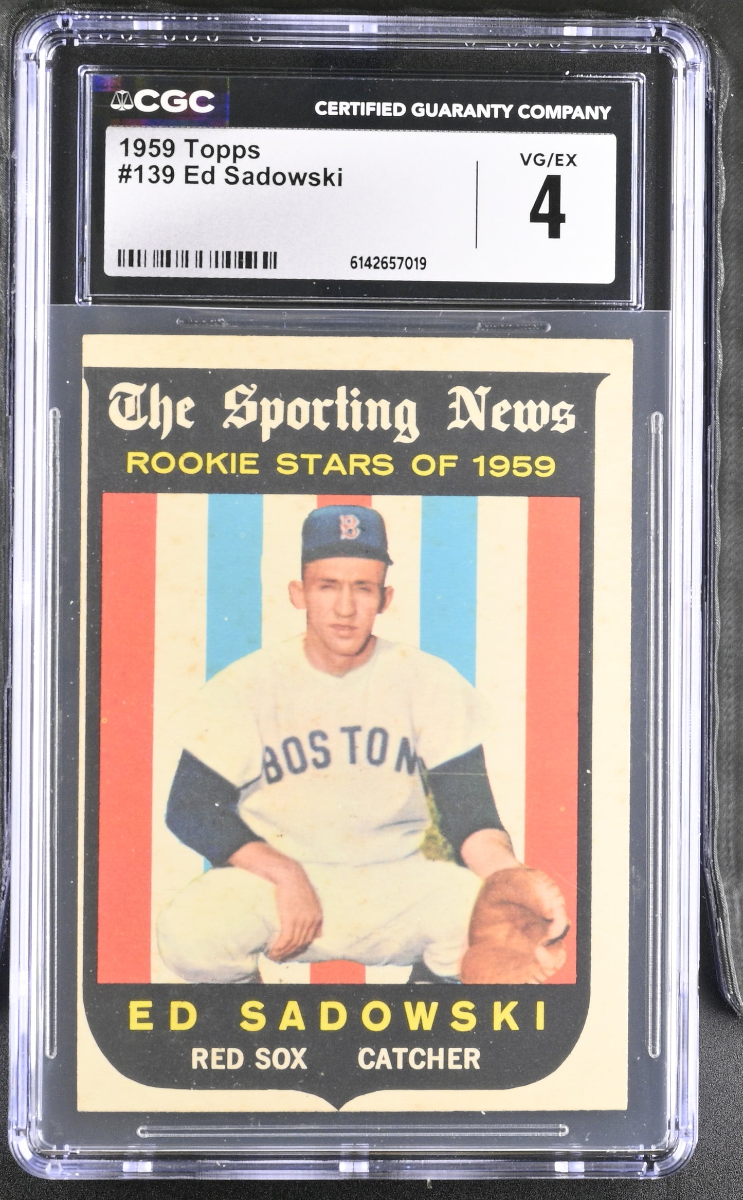 1959 Topps #139 Ed Sadowski CGC 4 SN 6142657019