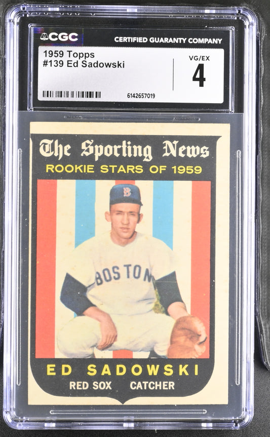 1959 Topps #139 Ed Sadowski CGC 4 SN 6142657019