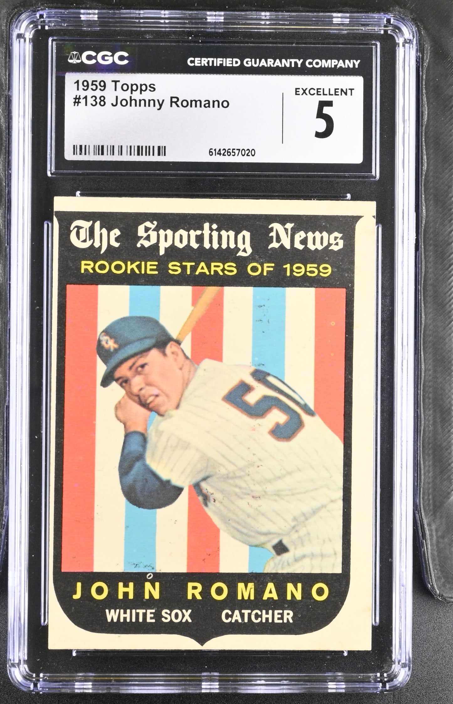 1959 Topps #138 Johnny Romano CGC 5 SN 6142657020