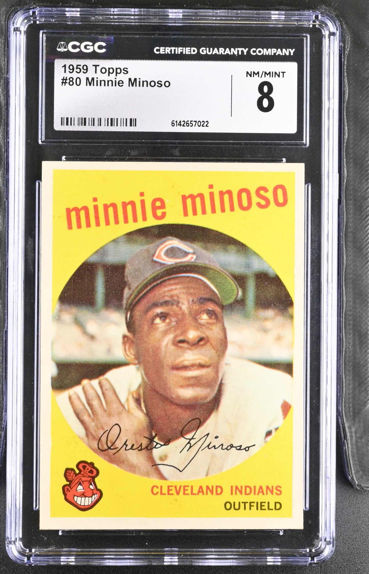 1959 Topps #80 Minnie Minoso CGC 8 SN 6142657022