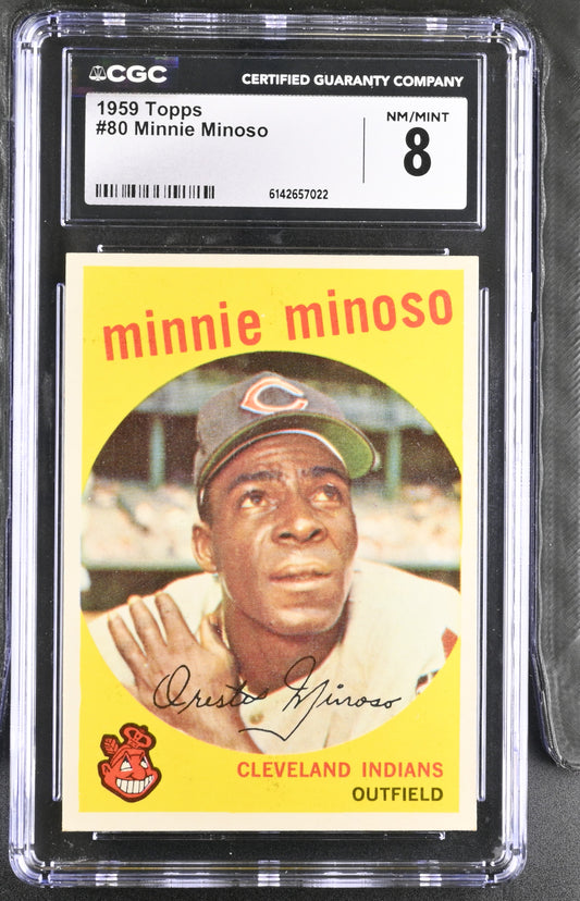 1959 Topps #80 Minnie Minoso CGC 8 SN 6142657022