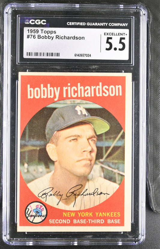 1959 Topps #76 Bobby Richardson CGC 5.5 SN 6142657024