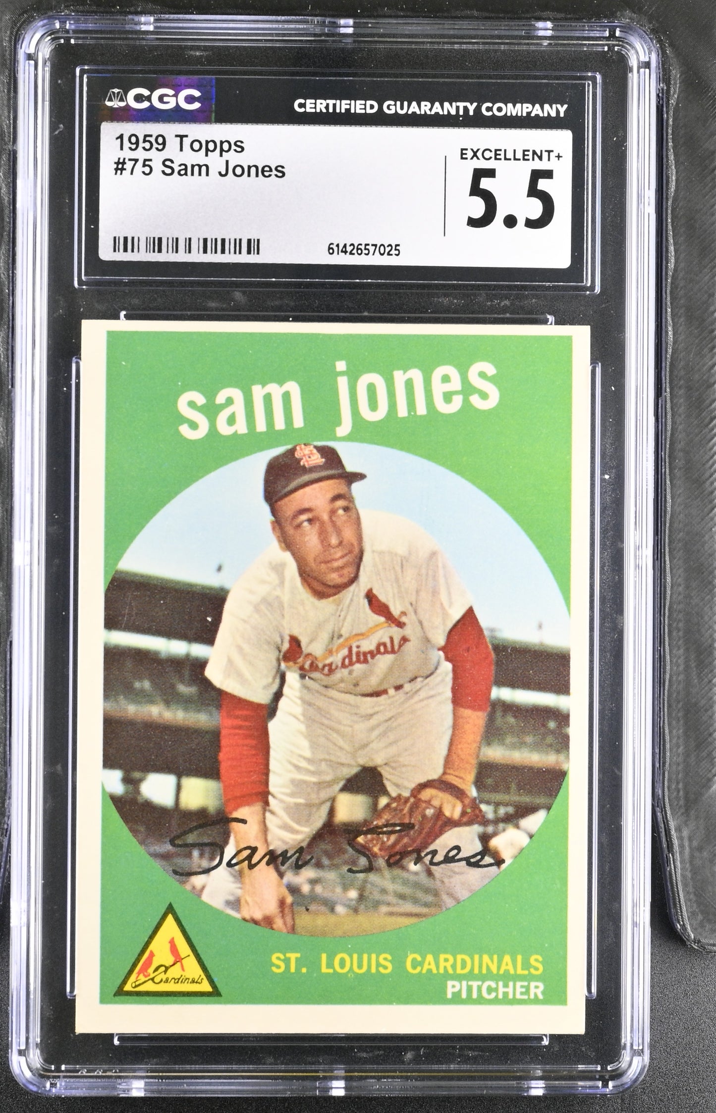1959 Topps #75 Sam Jones CGC 5.5 SN 6142657025
