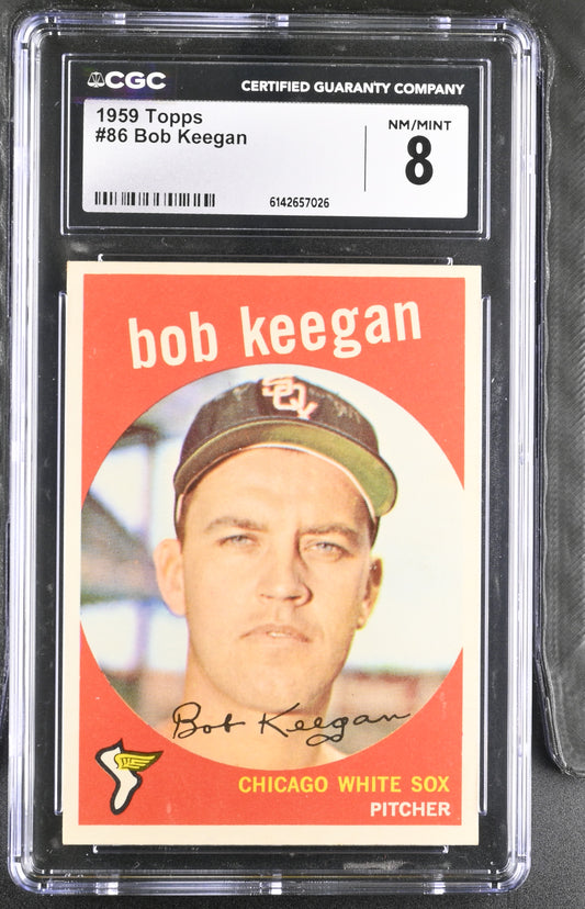 1959 Topps #86 Bob Keegan CGC 8 SN 6142657026