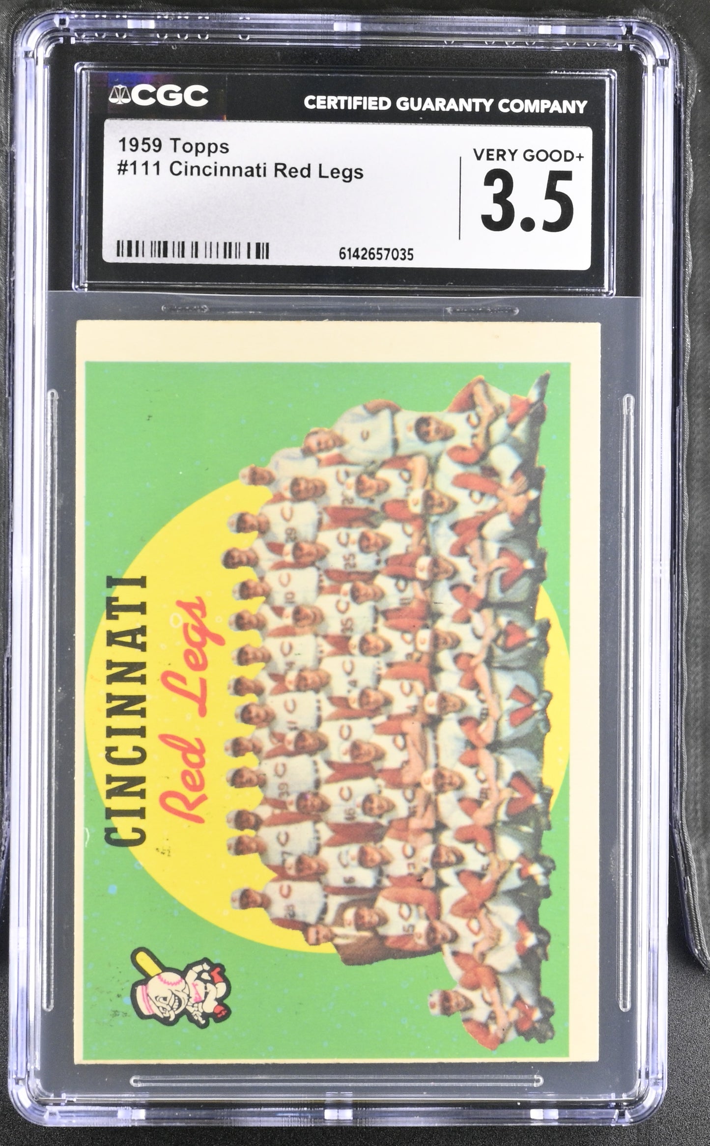 1959 Topps #111 Cincinnati Red Legs CGC 3.5 SN 6142657035