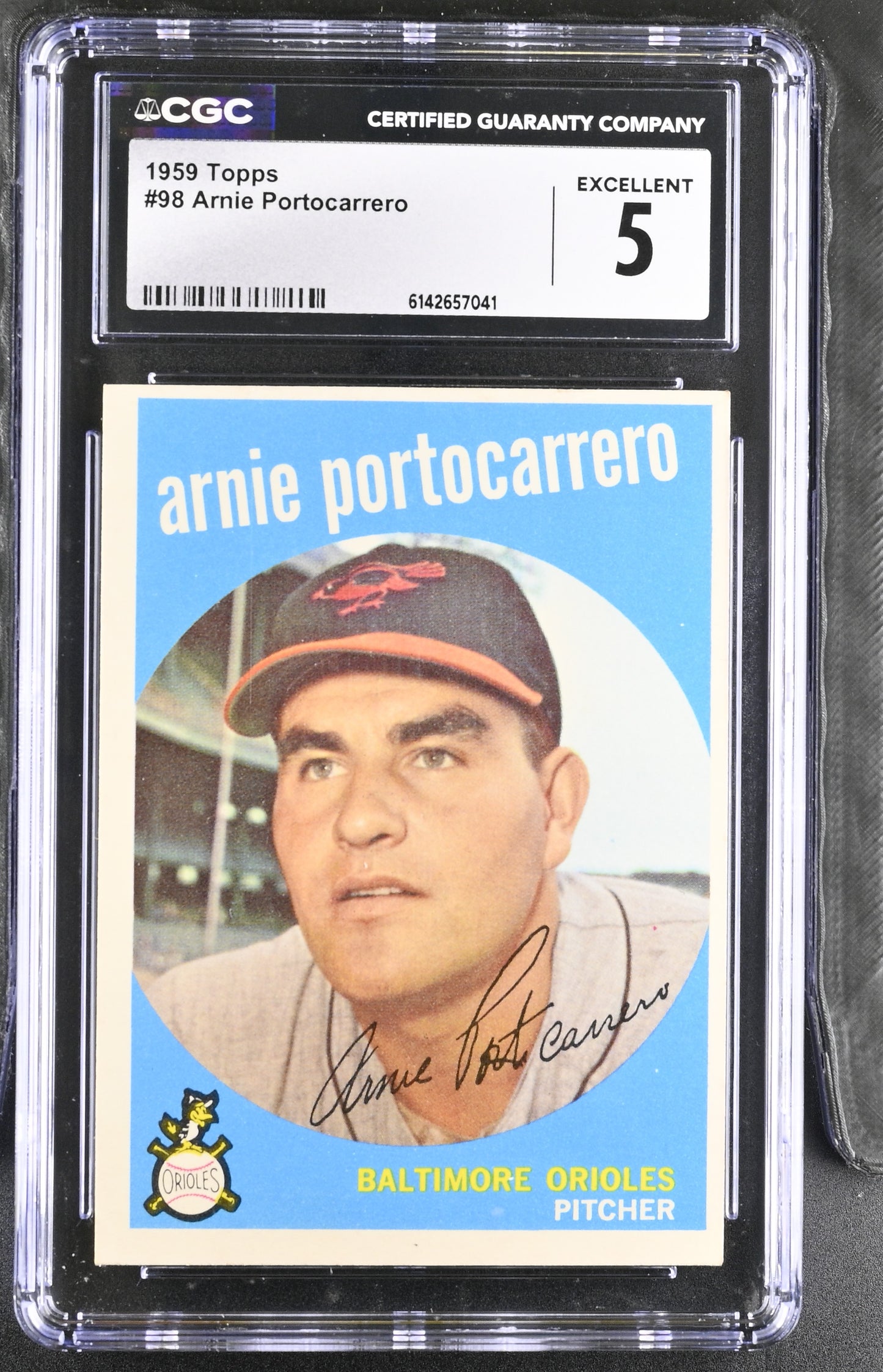 1959 Topps #98 Arnie Portocarrero CGC 5 SN 6142657041