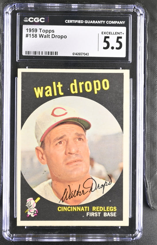 1959 Topps #158 Walt Dropo CGC 5.5 SN 6142657043