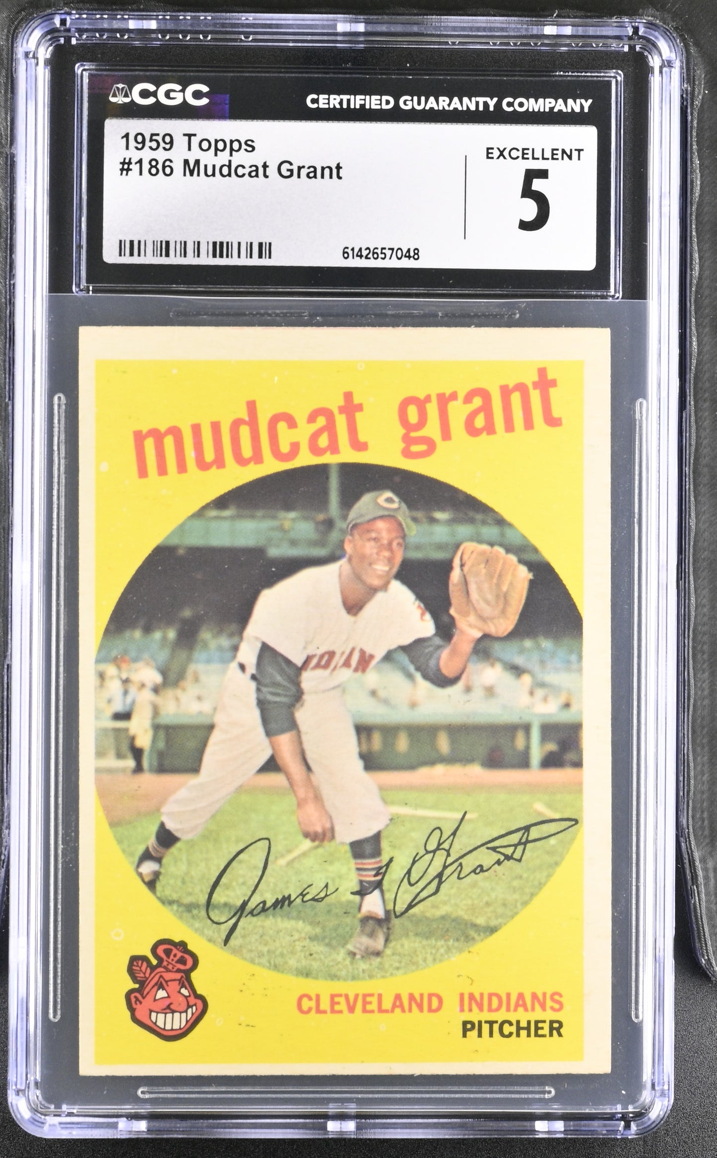 1959 Topps #186 Mudcat Grant CGC 5 SN 6142657048