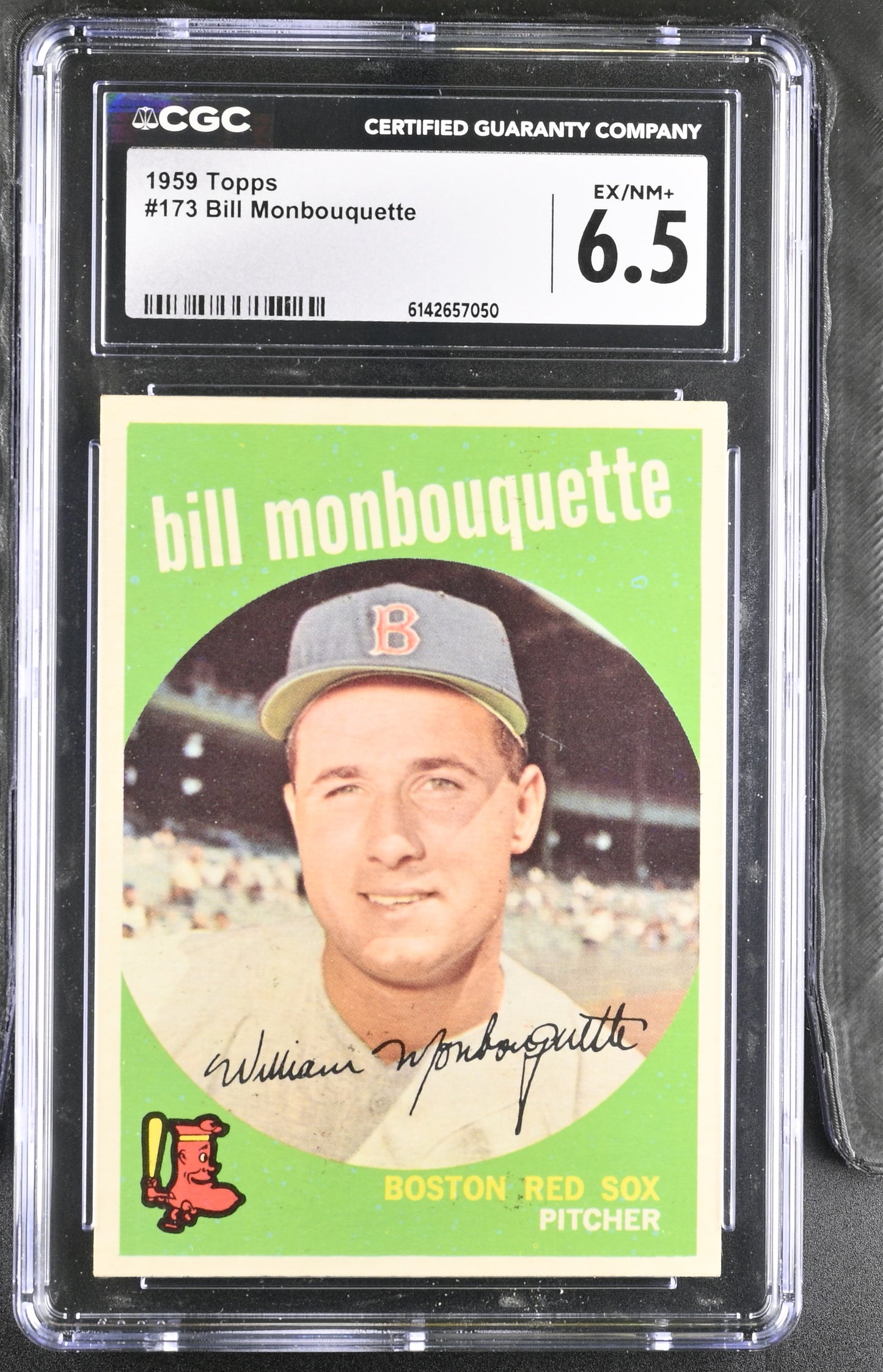 1959 Topps #173 Bill Monbouquette CGC 6.5 SN 6142657050