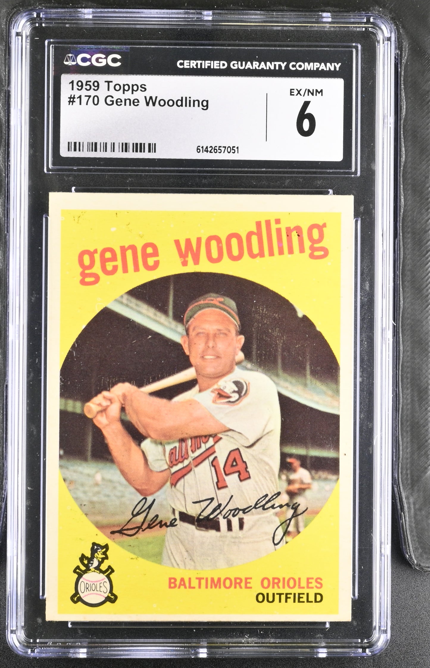 1959 Topps #170 Gene Woodling CGC 6 SN 6142657051