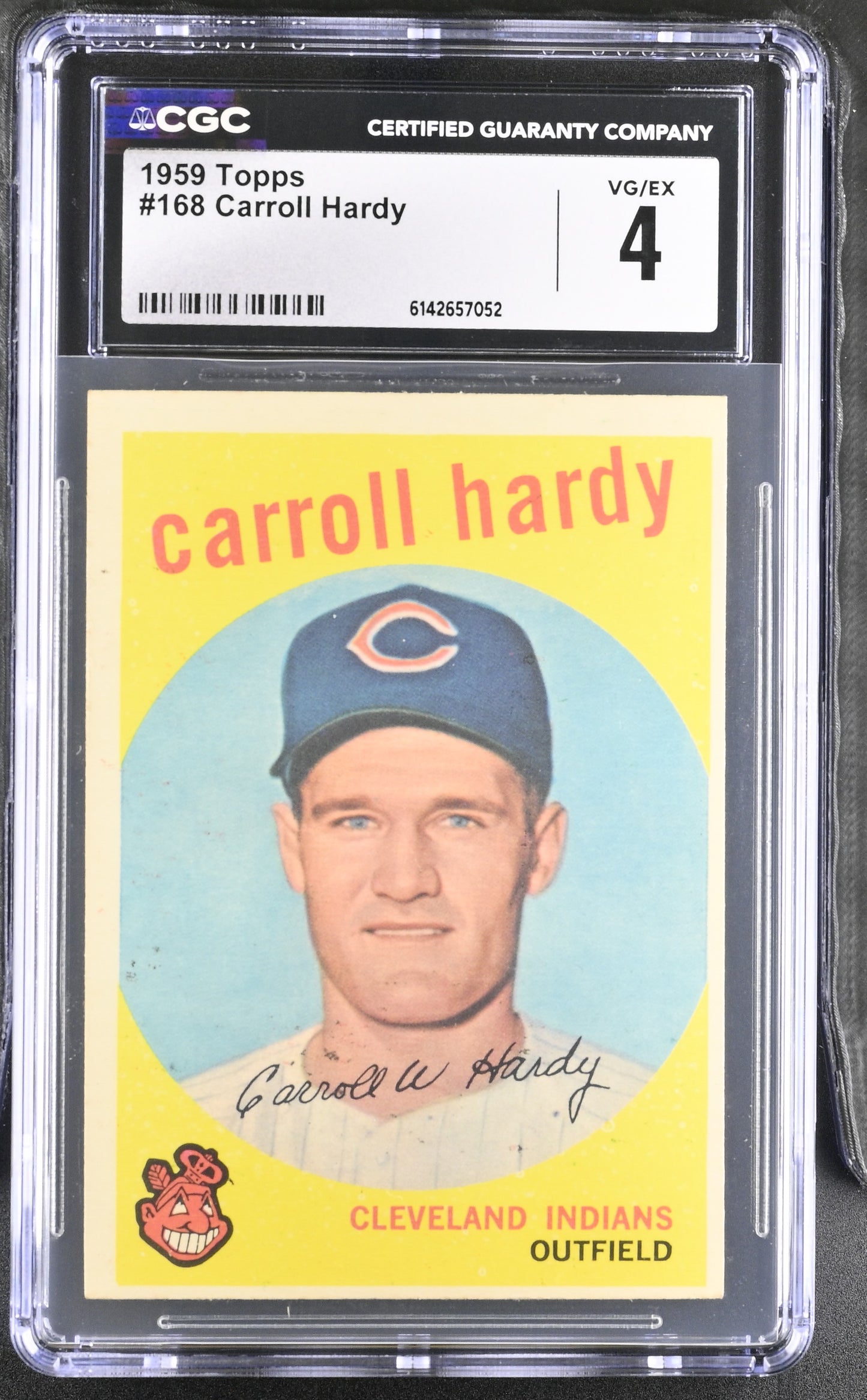 1959 Topps #168 Carroll Hardy CGC 4 SN 6142657052