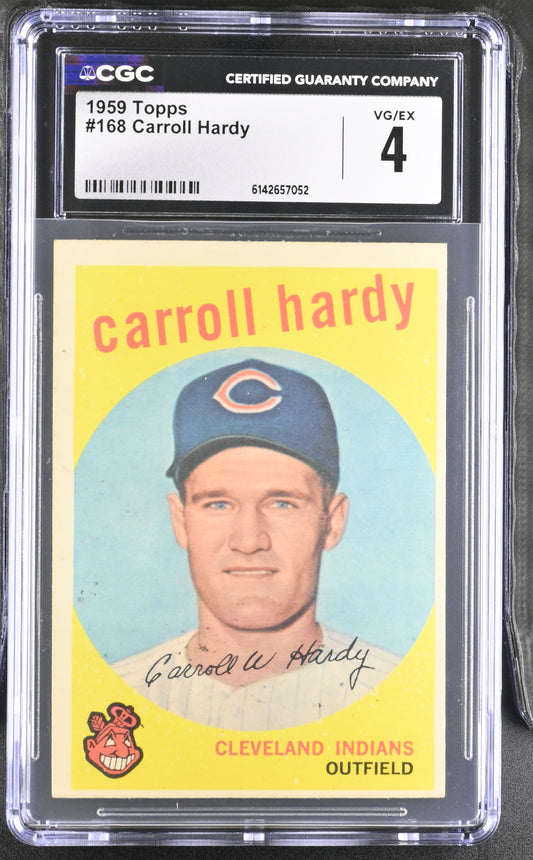 1959 Topps #168 Carroll Hardy CGC 4 SN 6142657052