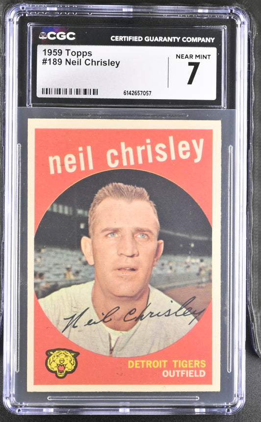 1959 Topps #189 Neil Chrisley CGC 7 SN 6142657057