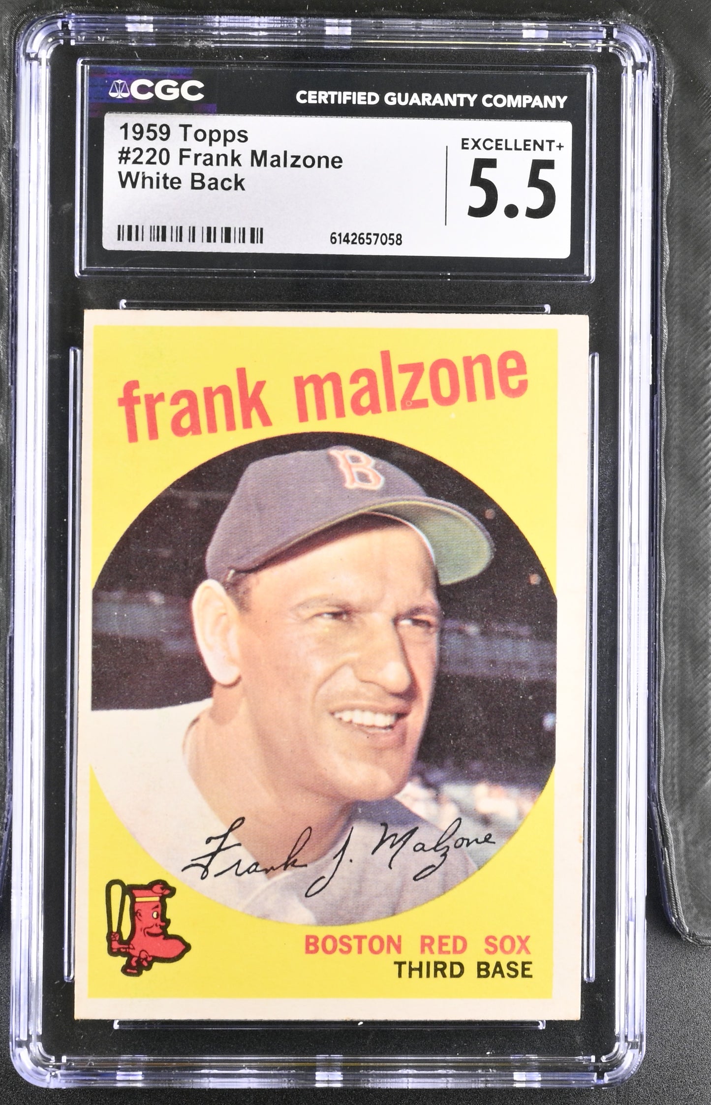 1959 Topps #220 Frank Malzone CGC 5.5 SN 6142657058
