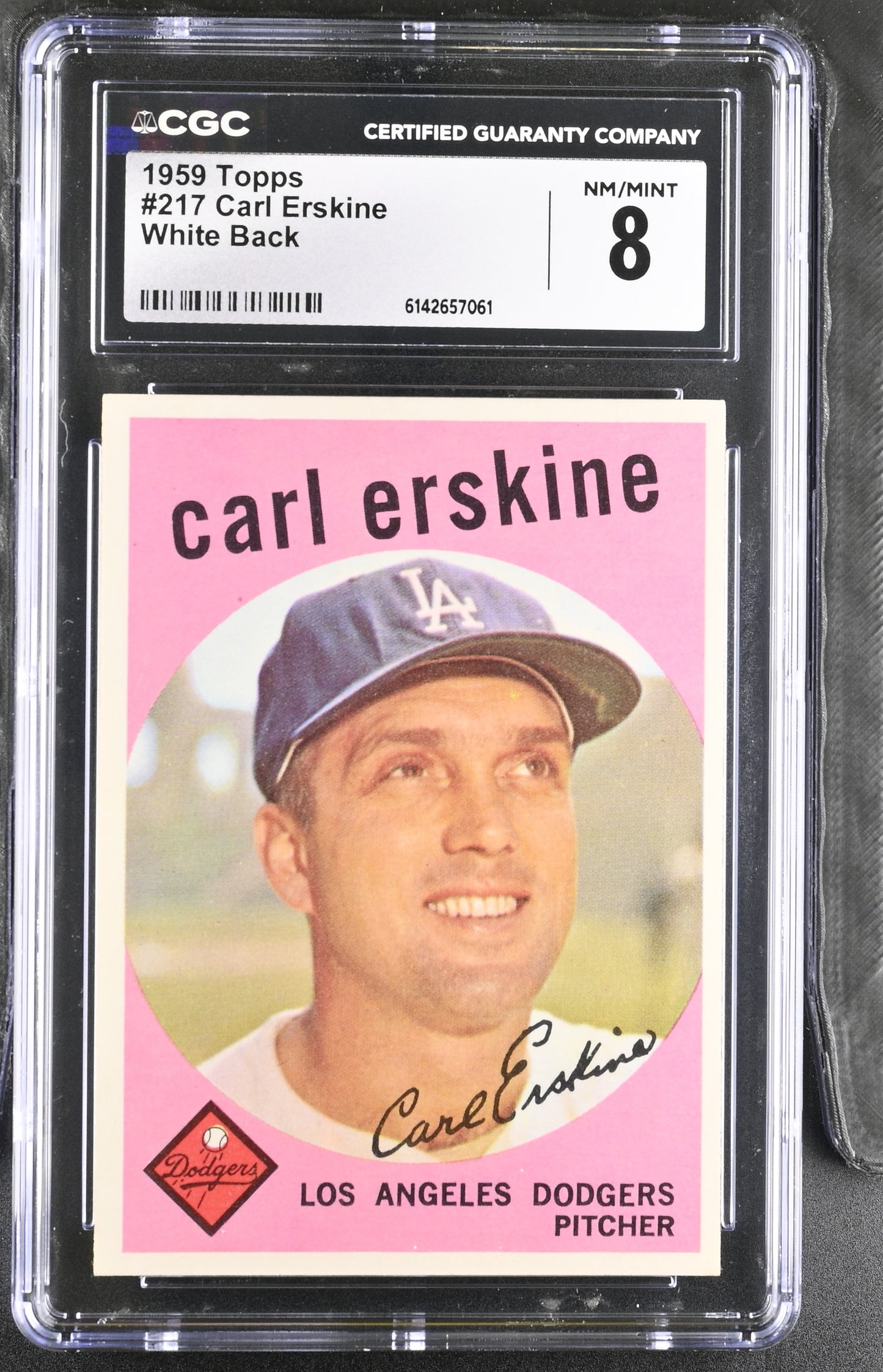 1959 Topps #217 Carl Erskine CGC 8 SN 6142657061