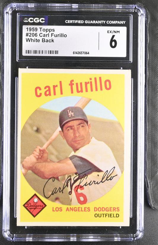 1959 Topps #206 Carl Furillo CGC 6 SN 6142657064