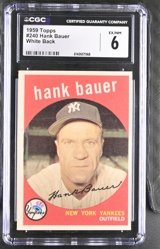 1959 Topps #240 Hank Bauer CGC 6 SN 6142657068