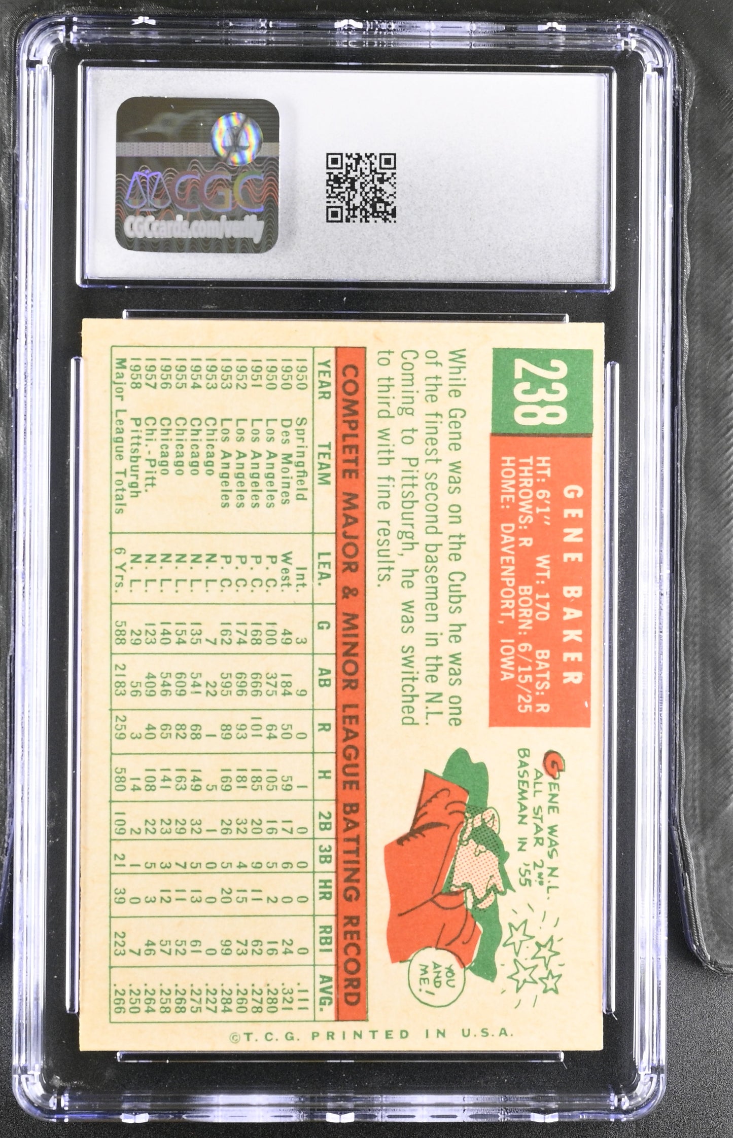 1959 Topps #238 Gene Baker CGC 7 SN 6142657069