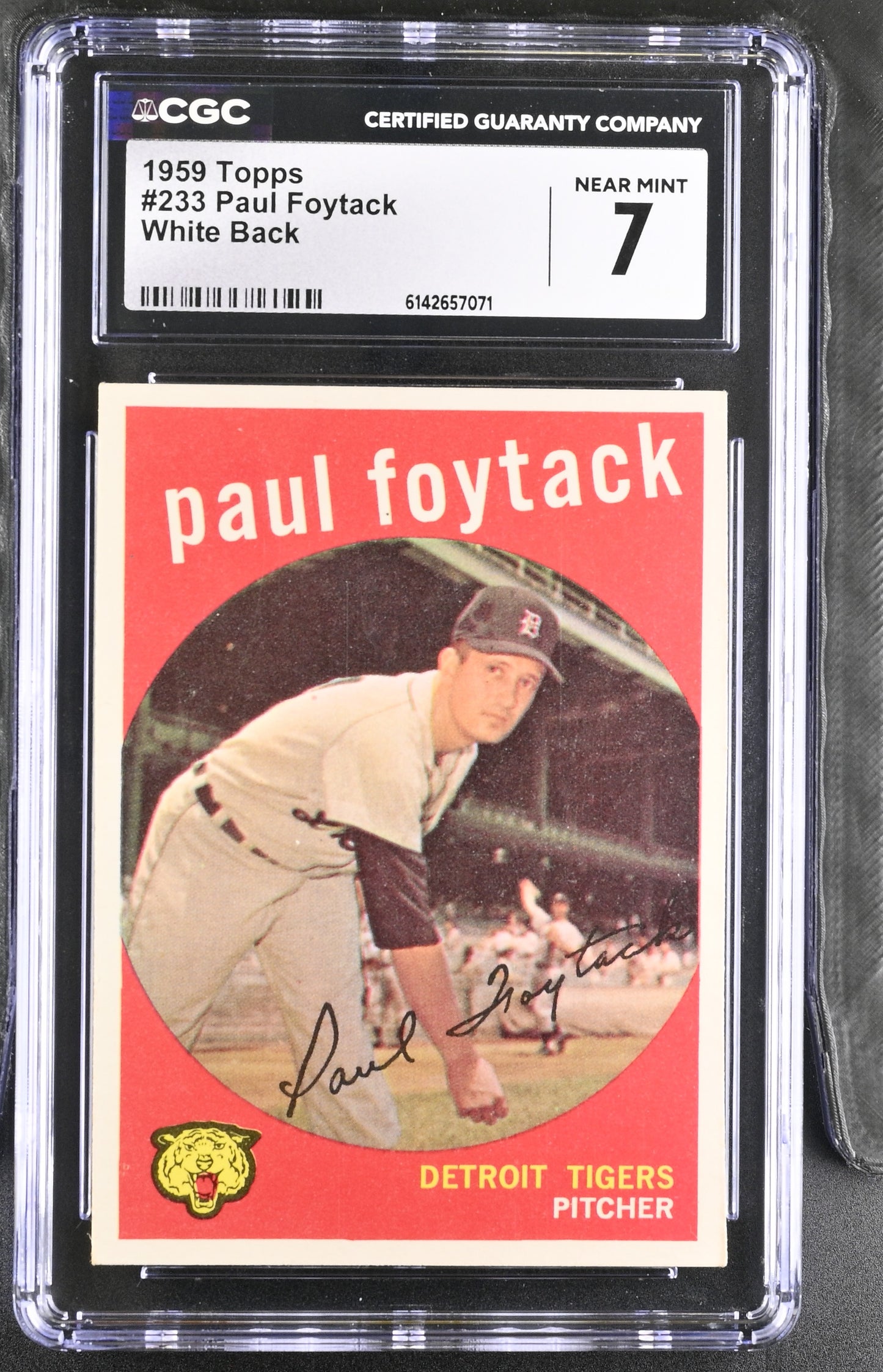 1959 Topps #233 Paul Foytack CGC 7 SN 6142657071