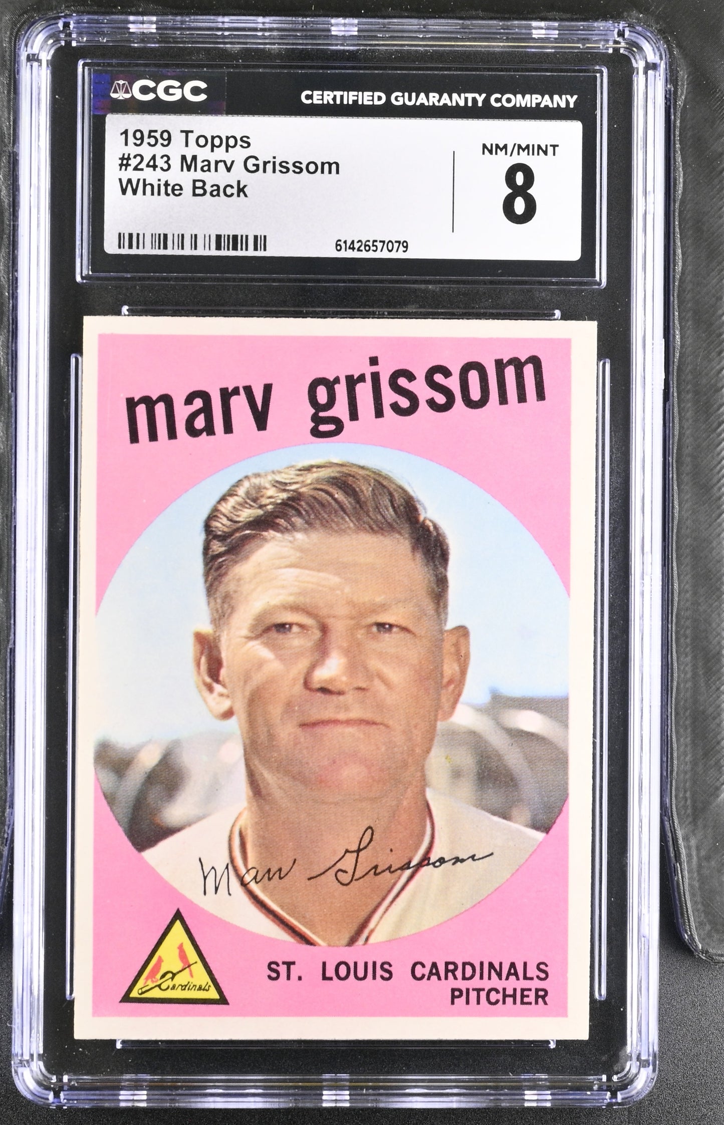 1959 Topps #243 Marv Grissom CGC 8 SN 6142657079