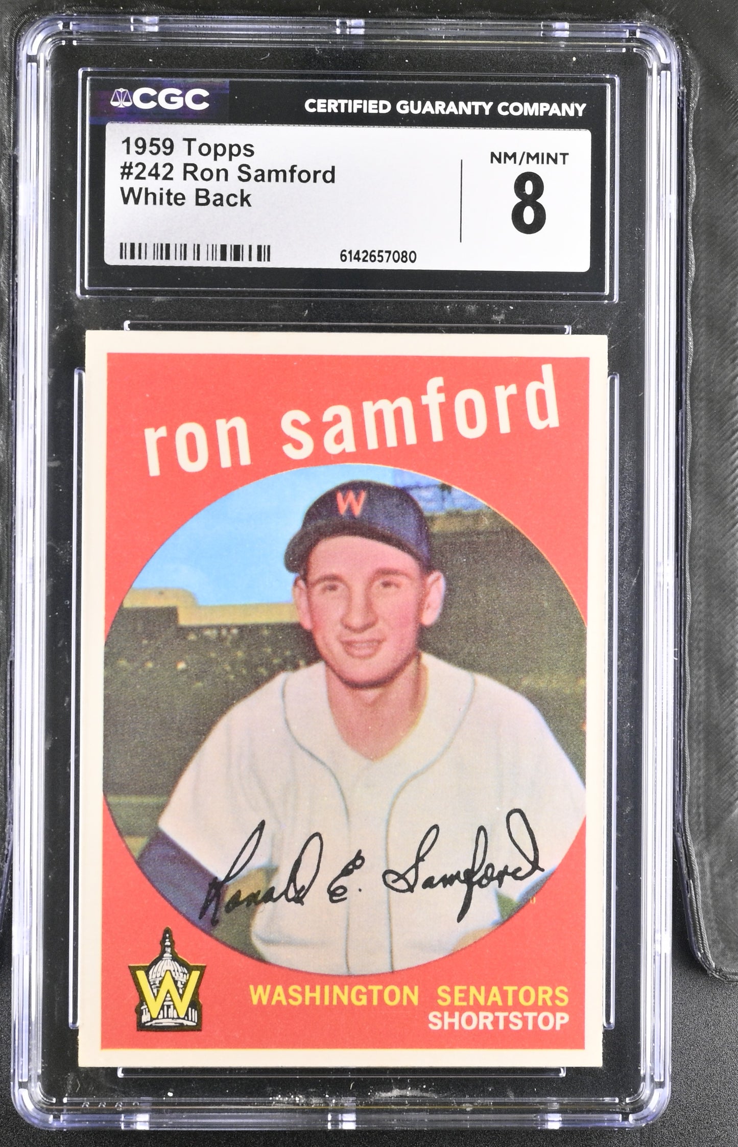 1959 Topps #242 Ron Samford CGC 8 SN 6142657080