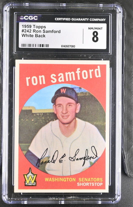 1959 Topps #242 Ron Samford CGC 8 SN 6142657080