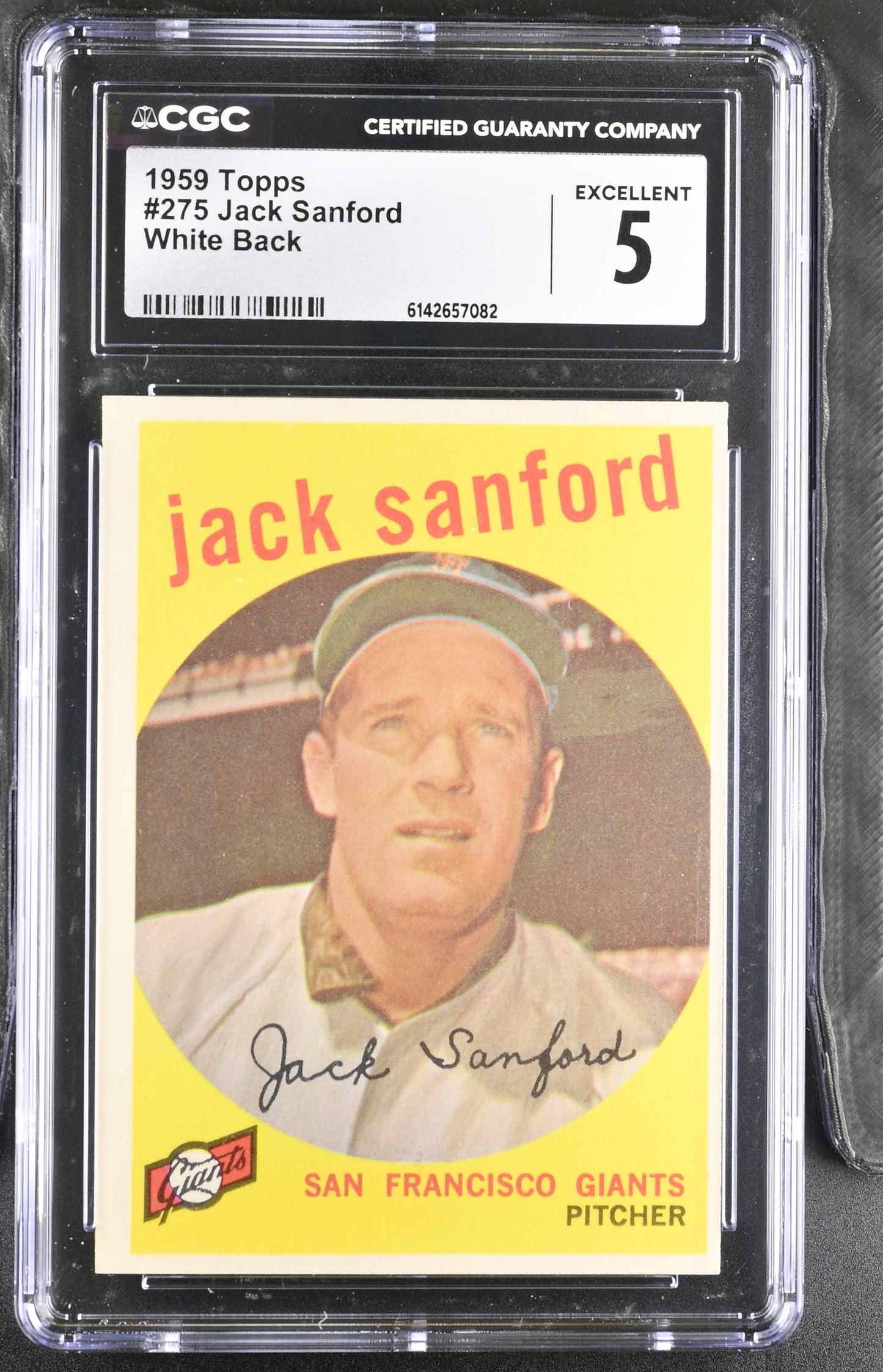 1959 Topps #275 Jack Sanford CGC 5 SN 6142657082