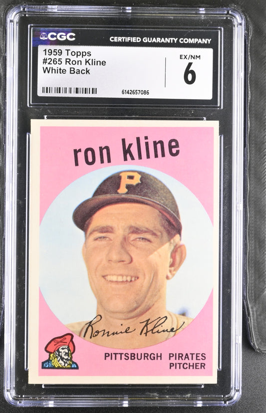 1959 Topps #265 Ron Kline CGC 6 SN 6142657086