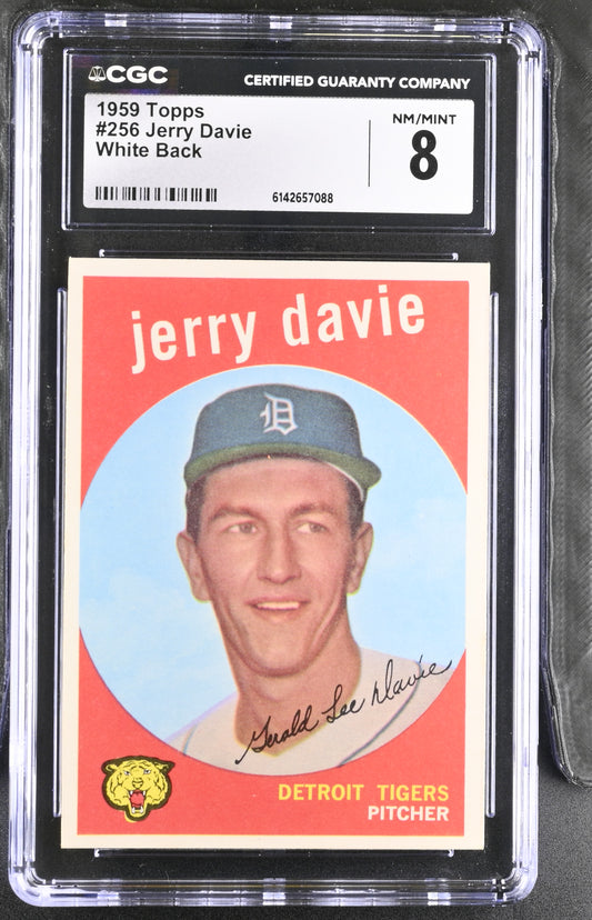 1959 Topps #256 Jerry Davie CGC 8 SN 6142657088