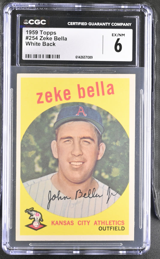 1959 Topps #254 Zeke Bella CGC 6 SN 6142657089
