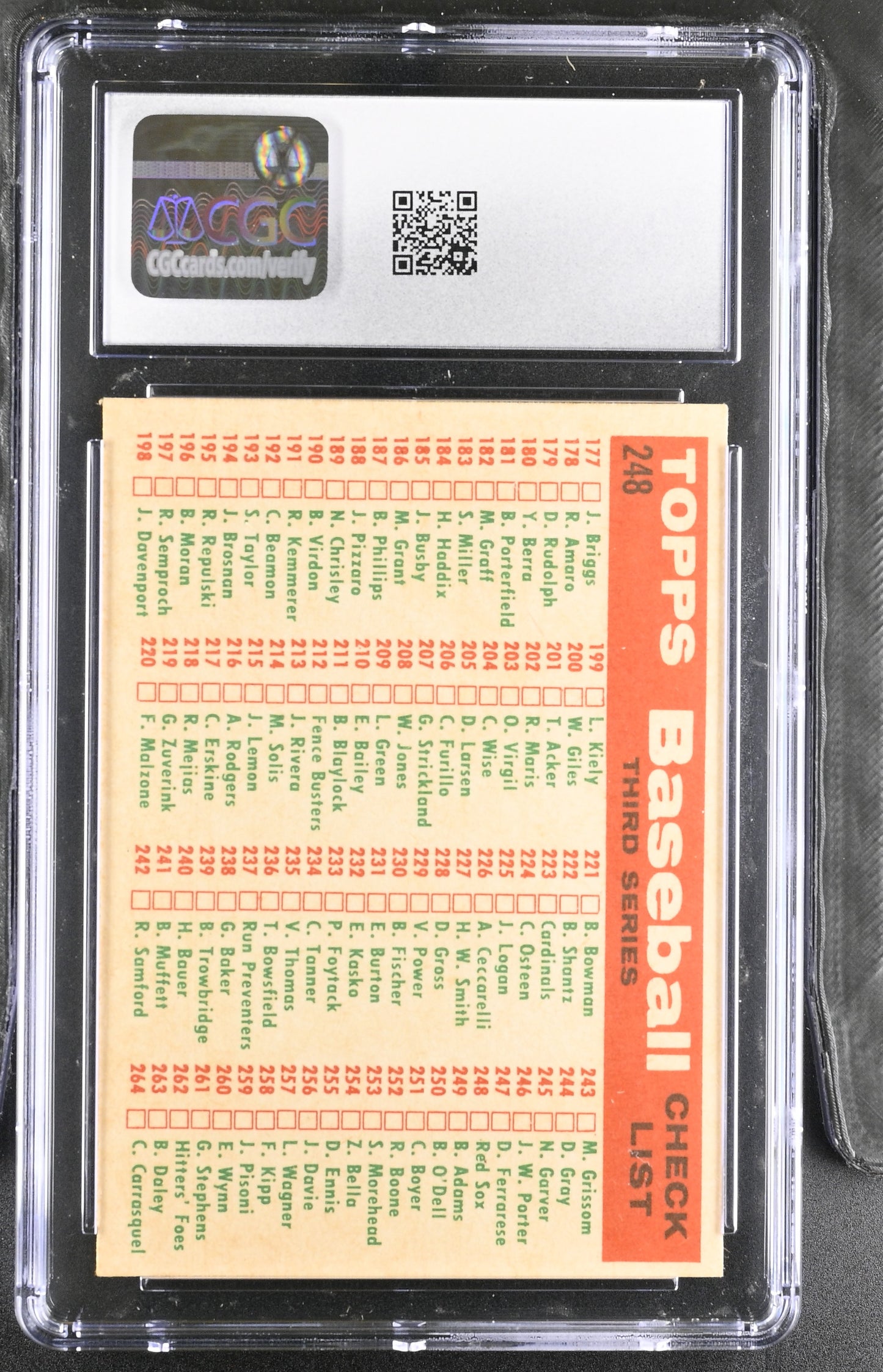 1959 Topps #248 Boston Red Sox CGC 5 SN 6142657093