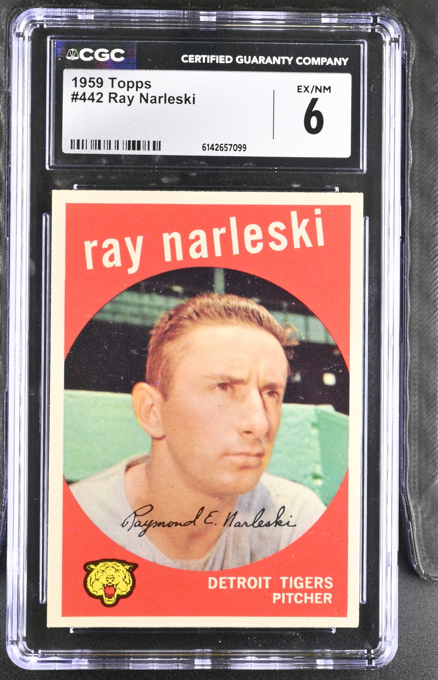 1959 Topps #442 Ray Narleski CGC 6 SN 6142657099