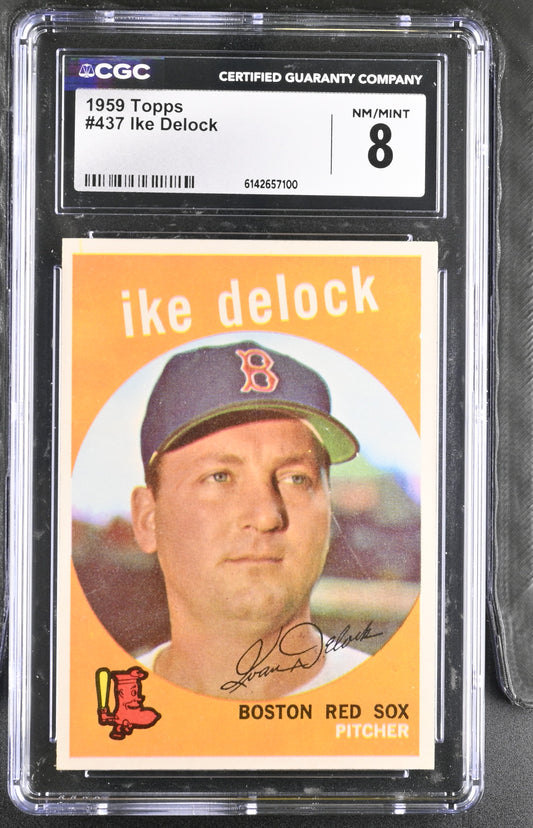 1959 Topps #437 Ike Delock CGC 8 SN 6142657100