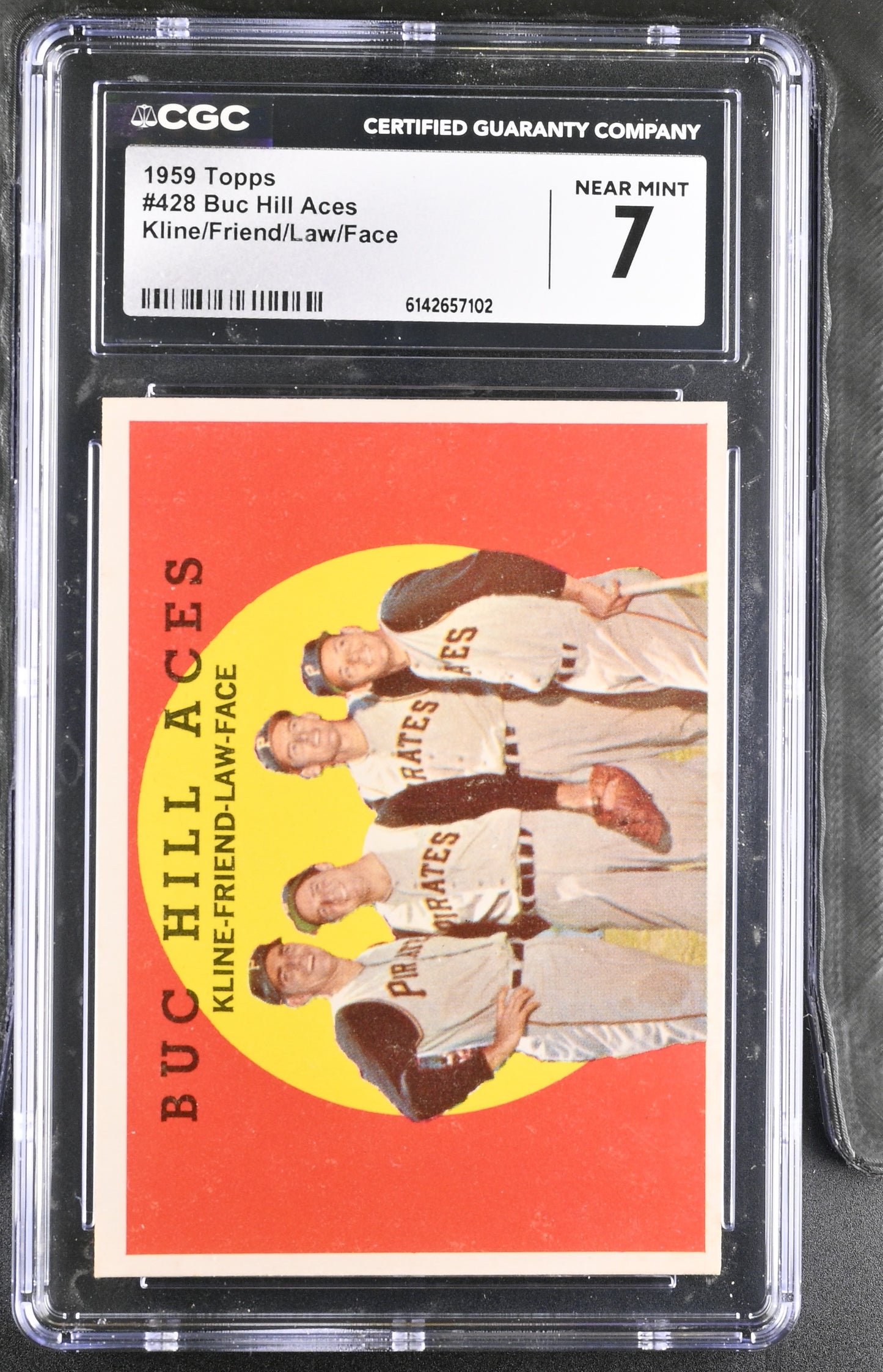 1959 Topps #428 Buc Hill Aces CGC 7 SN 6142657102