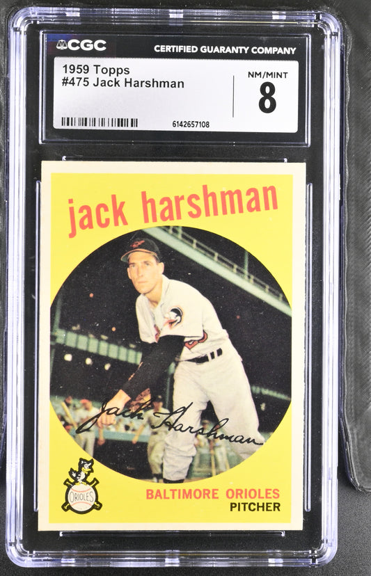 1959 Topps #475 Jack Harshman CGC 8 SN 6142657108