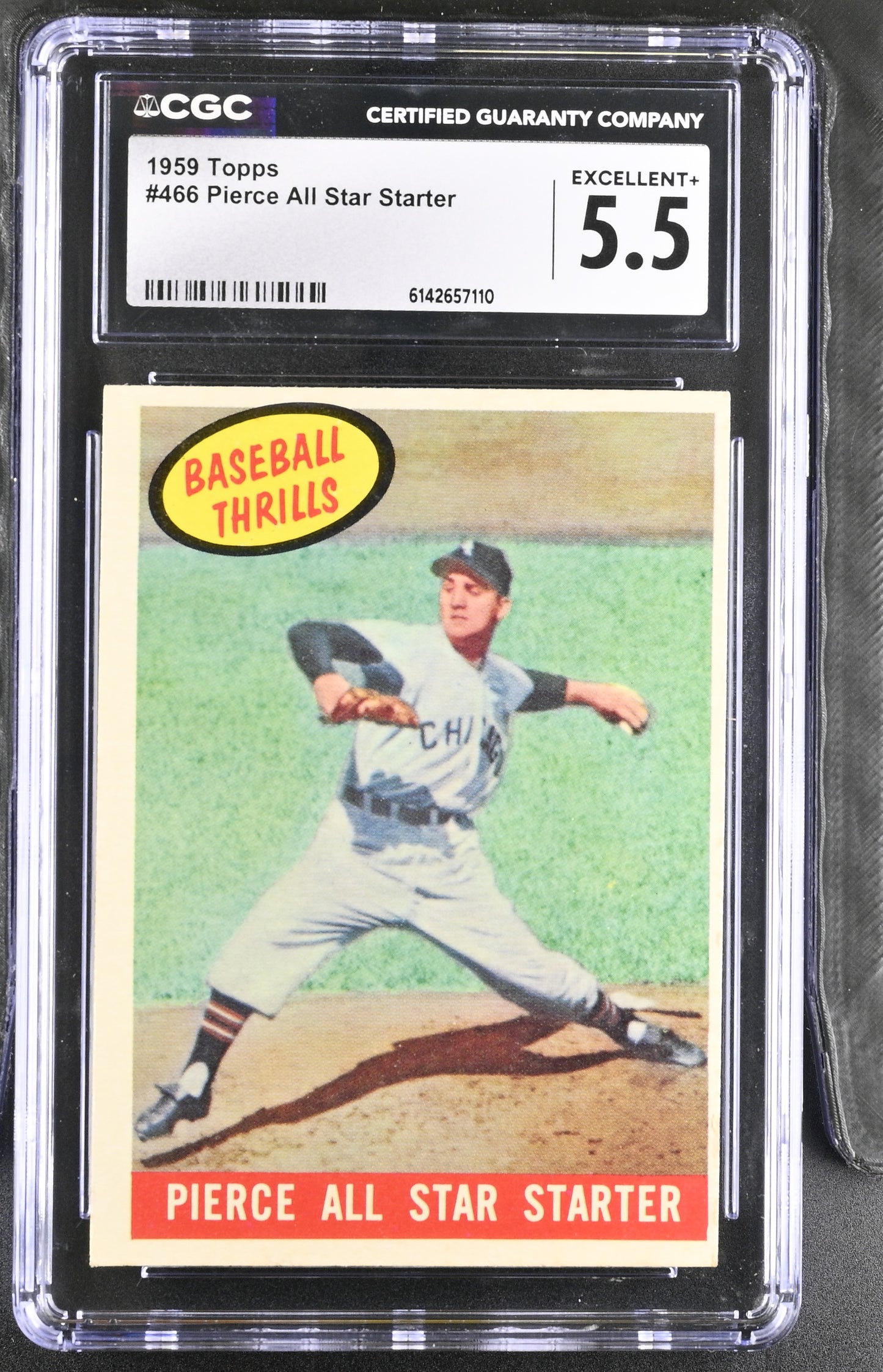 1959 Topps #466 Pierce All Star Starter CGC 5.5 SN 6142657110