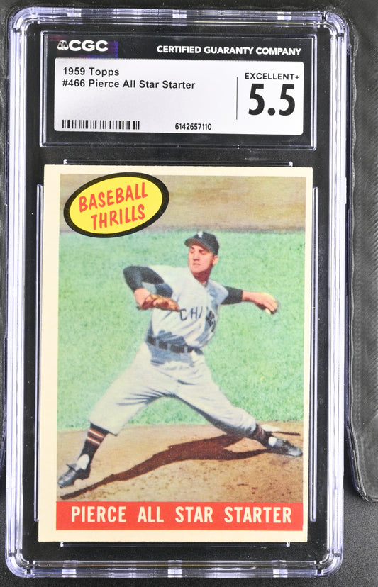 1959 Topps #466 Pierce All Star Starter CGC 5.5 SN 6142657110