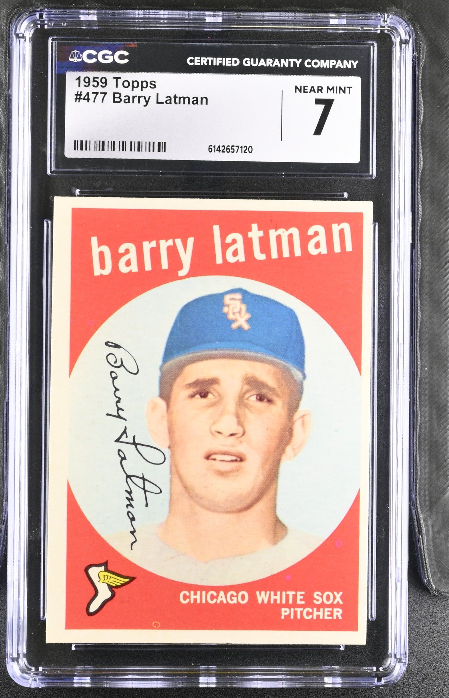 1959 Topps #477 Barry Latman CGC 7 SN 6142657120