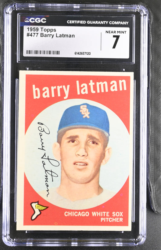 1959 Topps #477 Barry Latman CGC 7 SN 6142657120