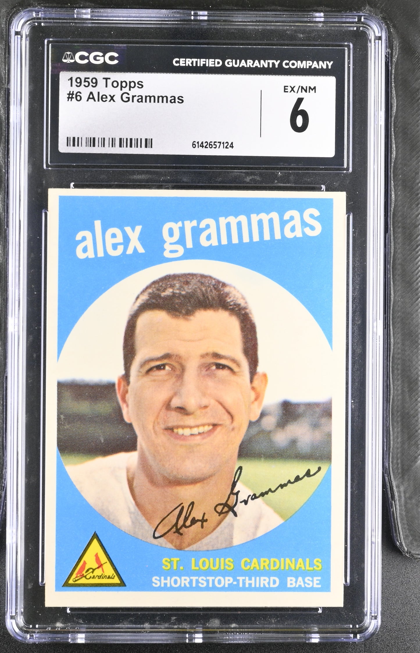 1959 Topps #6 Alex Grammas CGC 6 SN 6142657124