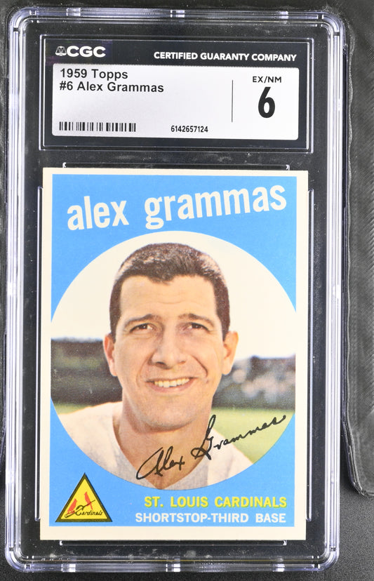 1959 Topps #6 Alex Grammas CGC 6 SN 6142657124