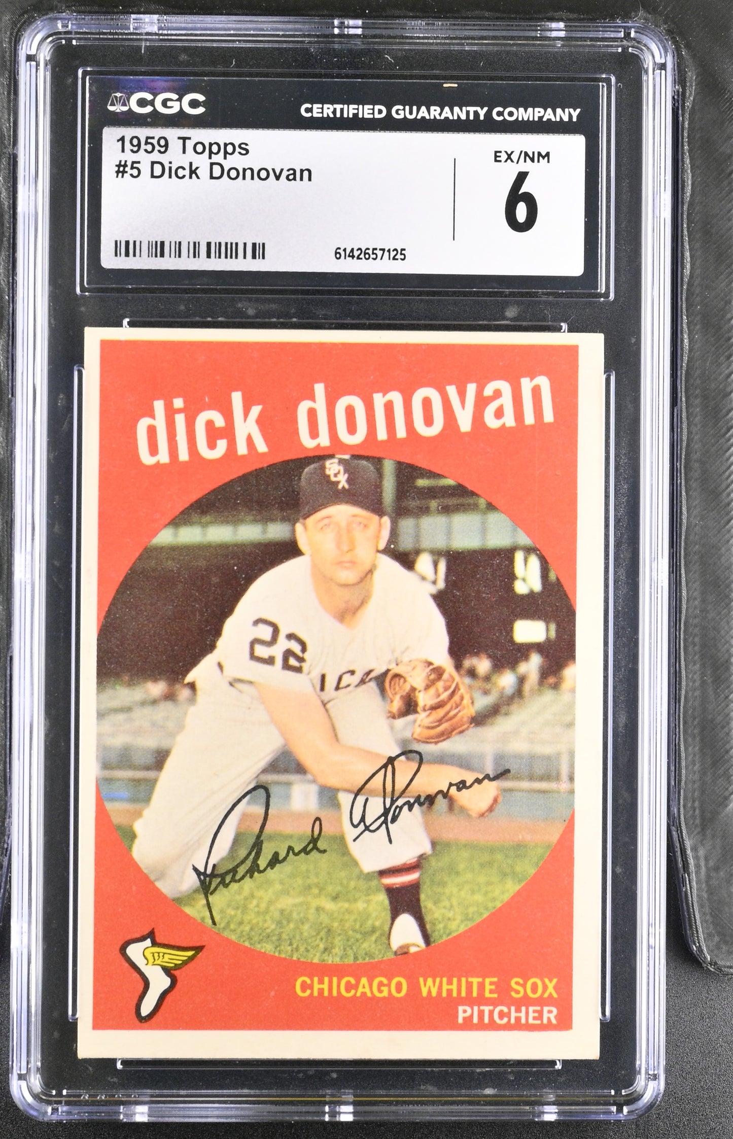 1959 Topps #5 Dick Donovan CGC 6 SN 6142657125