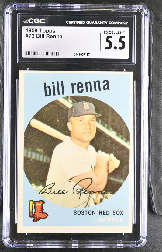 1959 Topps #72 Bill Renna CGC 5.5 SN 6142657127